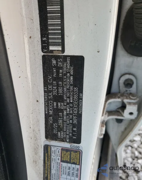 2025 Kia K4 Lx from USA, damaged, VIN 3KPFT4DEXSE086538
